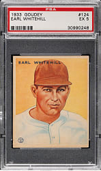1933 R319 Goudey #124 Earl Whitehill PSA EX 5