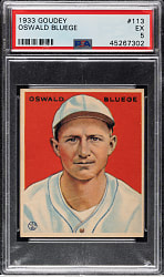 1933 R319 Goudey #113 Oswald Bluege PSA EX 5