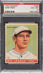 1933 R319 Goudey #166 Sam West PSA EX-MT 6