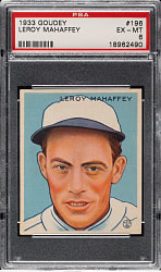 1933 R319 Goudey #196 Leroy Mahaffey PSA EX-MT 6