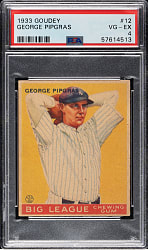 1933 R319 Goudey #12 George Pipgras PSA VG-EX 4
