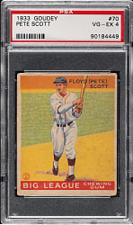 1933 R319 Goudey #70 Pete Scott PSA VG-EX 4