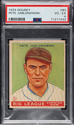 1933 R319 Goudey #83 Pete Jablonowski PSA VG-EX 4