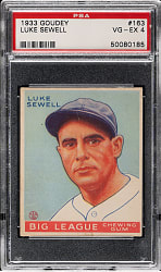 1933 R319 Goudey #163 Luke Sewell PSA VG-EX 4