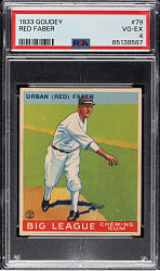 1933 R319 Goudey #79 Red Faber PSA VG-EX 4