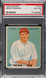 1933 R319 Goudey #107 Heinie Manush PSA VG-EX 4