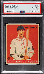 1933 R319 Goudey #25 Paul Waner PSA VG-EX 4