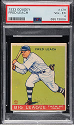 1933 R319 Goudey #179 Fred Leach PSA VG-EX 4