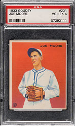 1933 R319 Goudey #231 Joe Moore PSA VG-EX 4