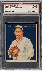 1933 R319 Goudey #235 Fred Fitzsimmons PSA VG-EX 4