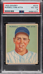 1933 R319 Goudey #215 Russell Van Atta PSA VG-EX 4