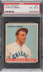 1933 R319 Goudey #51 Charlie Grimm PSA VG-EX 4