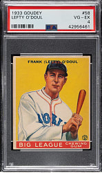 1933 R319 Goudey #58 Lefty O'Doul PSA VG-EX 4