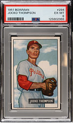 1951 Bowman #294 Jocko Thompson PSA EX-MT 6