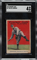 Lot # 3: 1915 E145 Cracker Jack #57 Walter Johnson SGC VG/EX 4