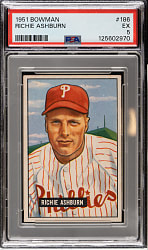 1951 Bowman #186 Richie Ashburn PSA EX 5