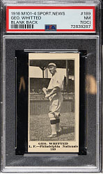 1916 M101-4 Sporting News #189 George Whitted PSA NM 7 (OC)