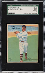 1933 R319 Goudey #194 Earl Averill SGC VG/EX 50