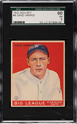 1933 R319 Goudey #9 Dave Harris SGC EX 60