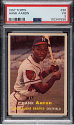 1957 Topps #20 Hank Aaron PSA VG 3