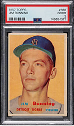 1957 Topps #338 Jim Bunning Rookie PSA GOOD 2