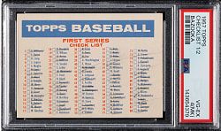 1957 Topps Checklist 1/2 (Bazooka) PSA VG-EX 4 (MK)
