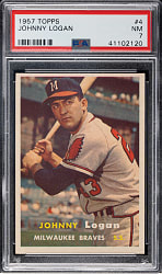 1957 Topps #4 Johnny Logan PSA NM 7