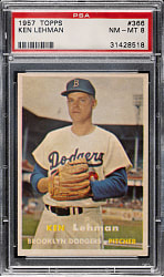 1957 Topps #366 Ken Lehman PSA NM-MT 8