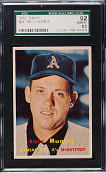 1957 Topps #207 Billy Hunter SGC NM/MT+ 92