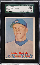 1957 Topps #312 Tony Kubek Rookie SGC NM/MT 88