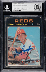 Signed 1971 O-Pee-Chee #14 Dave Concepcion Rookie - Beckett