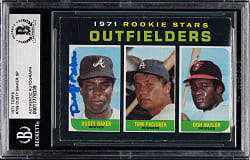 Signed 1971 Topps #709 Dusty Baker Rookie - Beckett