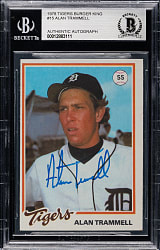 Signed 1978 Topps Burger King #15 Alan Trammell - Beckett