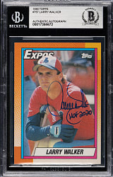 Signed 1990 Topps #757 Larry Walker Rookie - Beckett