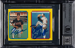 Signed 1988 Topps Stickers Super Star Backs #57 Tom Glavine/B.J. Surhoff/Dave Schmidt Beckett GEM MINT 10
