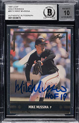 Signed 1991 Leaf Gold Rookies #BC12 Mike Mussina Rookie Beckett GEM MINT 10