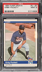 1984 Fleer Update #U-93 Kirby Puckett Rookie PSA MINT 9