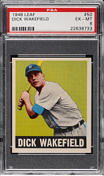 1948-1949 Leaf #50 Dick Wakefield PSA EX-MT 6