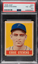 1948-1949 Leaf #43 Eddie Stevens Short Print PSA VG-EX+ 4.5