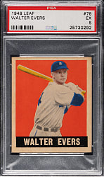 1948-1949 Leaf #78 Walter Evers Short Print PSA EX 5