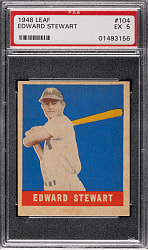 1948-1949 Leaf #104 Edward Stewart Short Print PSA EX 5