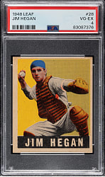 1948-1949 Leaf #28 Jim Hegan PSA VG-EX 4