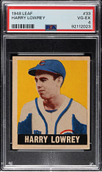 1948-1949 Leaf #33 Harry Lowrey Short Print PSA VG-EX 4