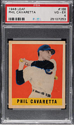 1948-1949 Leaf #168 Phil Cavaretta Short Print PSA VG-EX 4