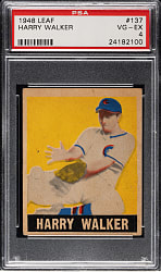 1948-1949 Leaf #137 Harry Walker Short Print PSA VG-EX 4