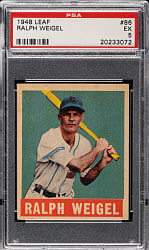 1948-1949 Leaf #86 Ralph Weigel PSA EX 5