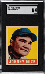1948-1949 Leaf #46 Johnny Mize SGC EX/NM 6
