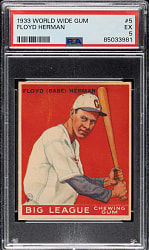 1933 V353 World Wide Gum Canadian Goudey #5 Babe Herman PSA EX 5