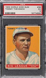 1933 V353 World Wide Gum Canadian Goudey #36 Tommy Thevenow PSA EX 5