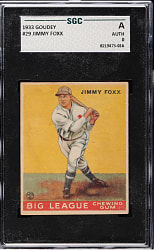 1933 R319 Goudey #154 Jimmy Foxx SGC Authentic